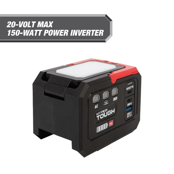 Hyper Tough 20V Power Inverter 150-Watt, 3-USB Ports, New