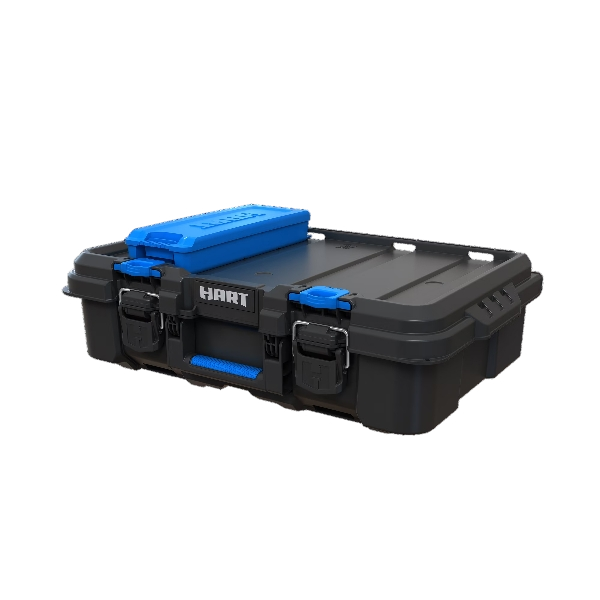 HART Stack System Tool Box with Small Blue Organizer & Dividers, Fits HART’s Modular Storage System