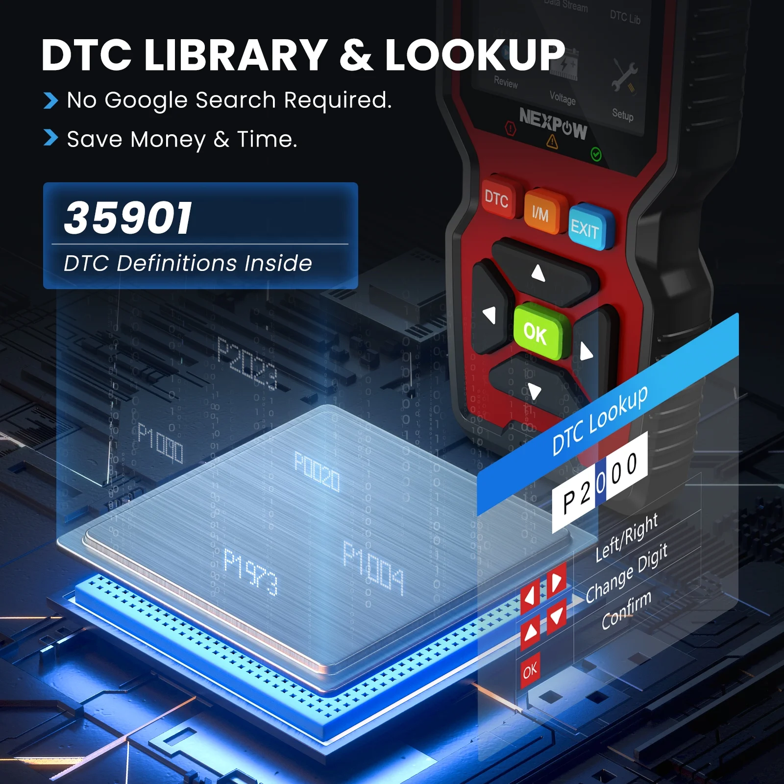 NEXPOW OBD2 Scanner, Car Code Reader, Auto Diagnostic Tool for Check Engine Light, Car Scanner for All Vehicles since 1996 - Image 4