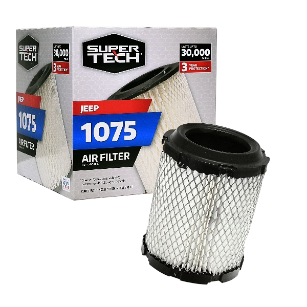 Super Tech 1075 Engine Air Filter, Replacement Filter for Chrysler or Jeep Fits select: 2011-2017 JEEP PATRIOT, 2011-2017 JEEP COMPASS