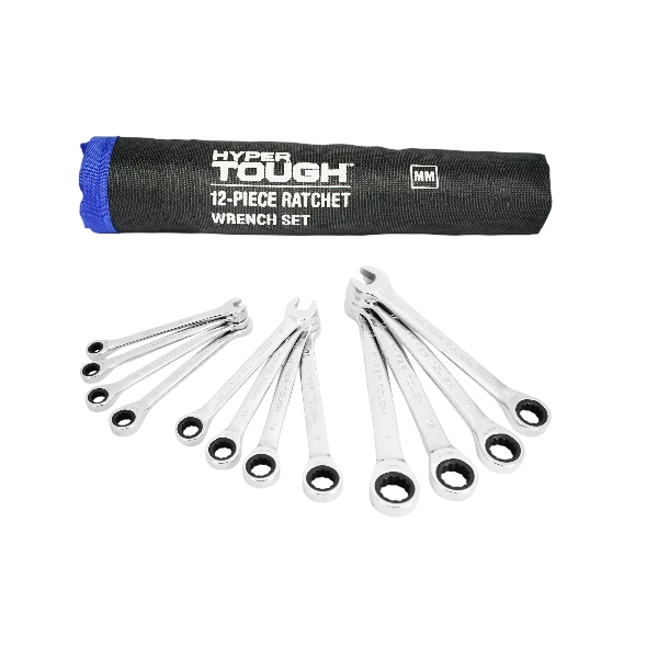 Hyper Tough 12-Piece Metric Combination Ratchet Wrench Tool Set, Hand Tools