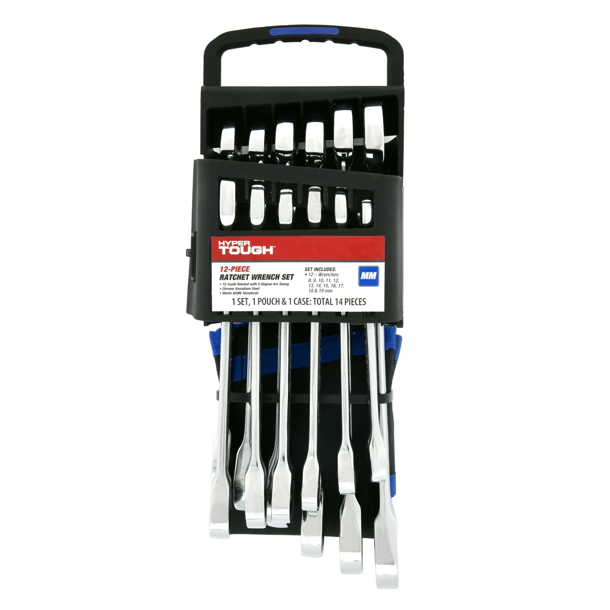 Hyper Tough 12-Piece Metric Combination Ratchet Wrench Tool Set, Hand Tools - Image 6