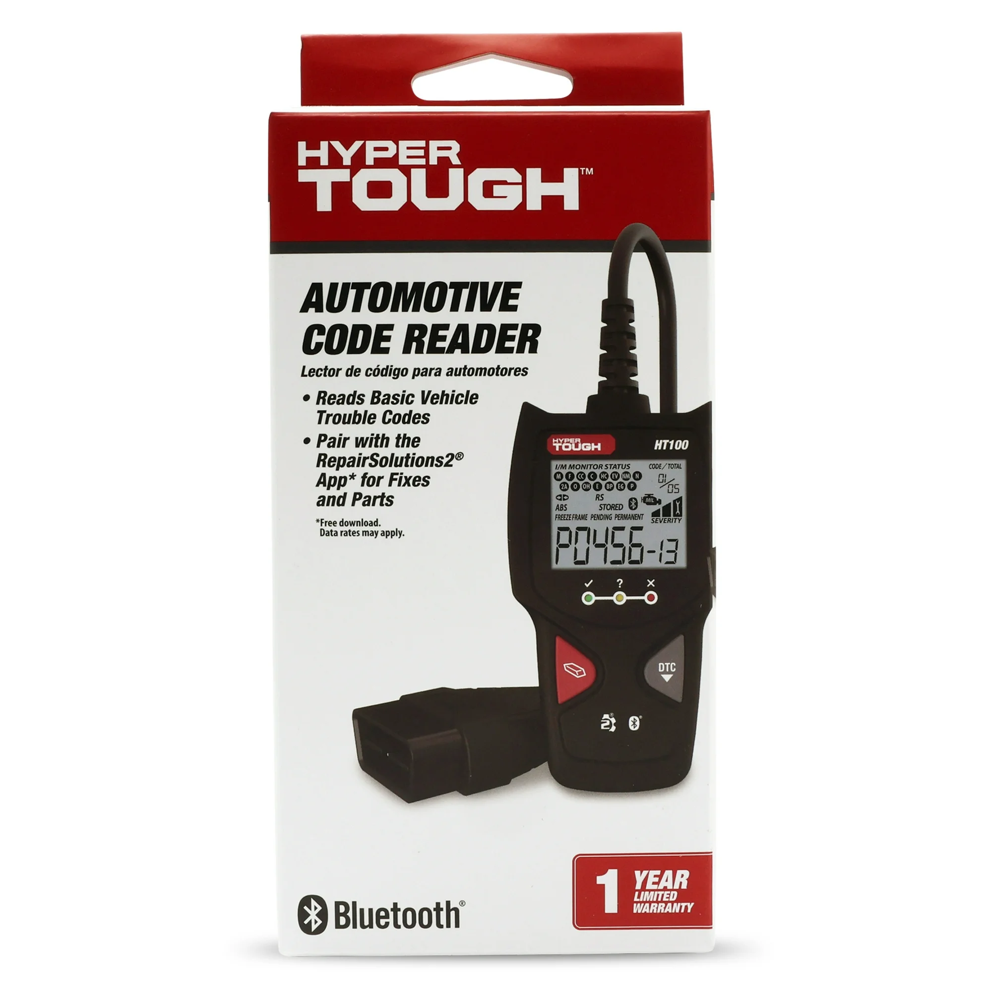 Hyper Tough HT100 Code Reader, 1996 & Newer OBD2 Vehicles, Free Fix & Part Recommendations - Image 9