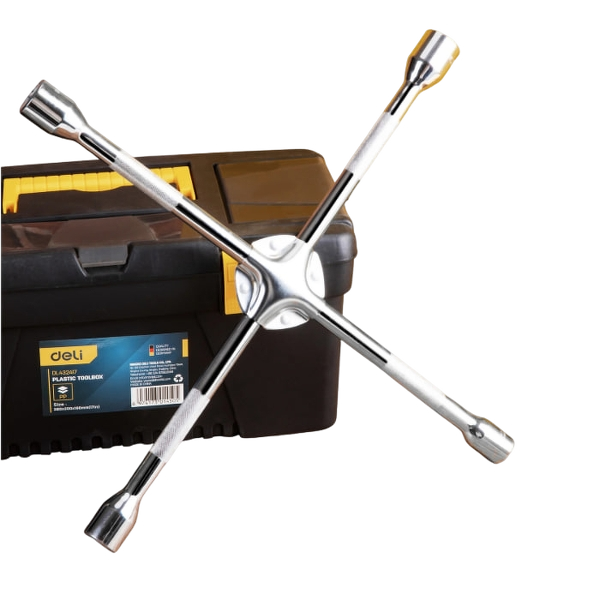Deli Automotive 18-inch Lug Wrench,Universal Heavy Duty Non-Slip 4-Way Cross Tire Wrench,High Quality Alloy Steel